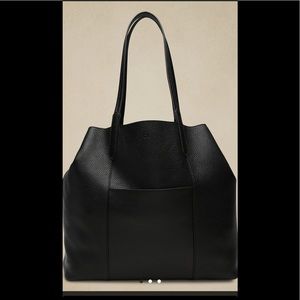 Banana Republic Black Leather Classic Tote